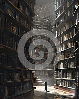 A library filled with books that have no words