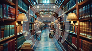 Knižnica plný drevený knihy 