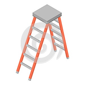 Library ladder icon, isometric style