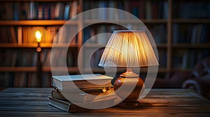 Library Lamp & Books