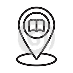Library location, book, library, location fully editable vector icon