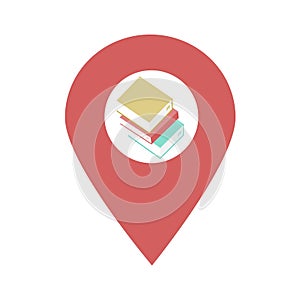 Library location map pin pointer icon. Element of map point for mobile concept and web apps. Icon for website design and app devel