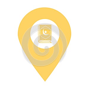 Library location map pin pointer icon. Element of map point for mobile concept and web apps. Icon for website design and app devel