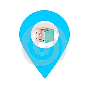 Library location map pin pointer icon. Element of map point for mobile concept and web apps. Icon for website design and app devel