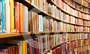 Library with many shelves and books