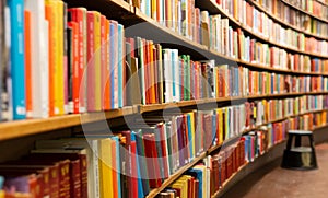 Library with many shelves and books