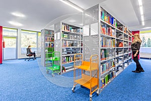 Library with modern shelves