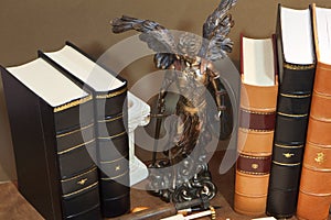 Library with old antique books