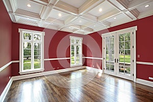 Library with red walls