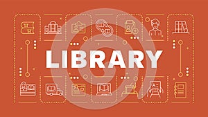 Library red word concept