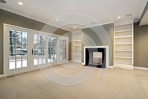 Library in remodeled home