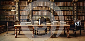 A library room full of ancient and old books and manuscripts