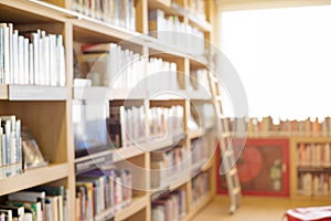 Library room interior blur background