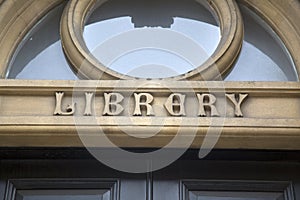 Library Sign on Building