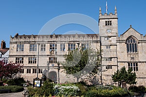 The library and statue of Charles Darwin Shrewsbury Shropshire September 2020