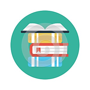 Library vector flat color icon