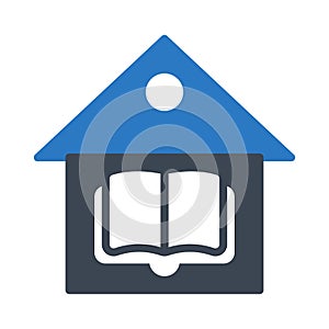 Library glyph colour vector icon