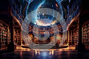 a library where each book leads to a different universe libraria photo