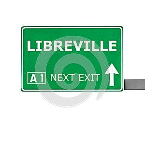 LIBREVILLE road sign isolated on white