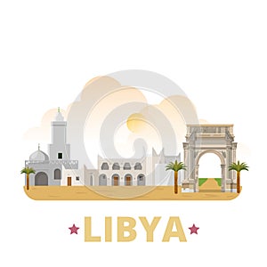 Libya country design template Flat cartoon style w photo
