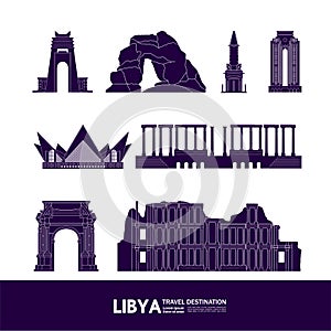 Libya  Deep Blue travel destination vector illustration photo