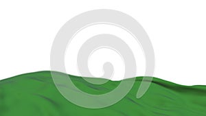 Libya fabric flag waving on the wind loop. Libyan embroidery stiched cloth banner swaying on the breeze. Half-filled white