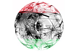 Libya fireworks sparkling flag ball. New Year, Christmas and National day ornament and decoration concept