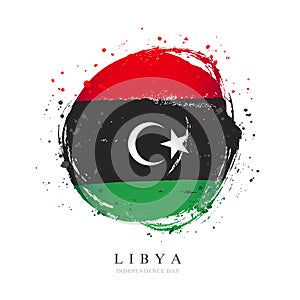 Libya flag in the shape of a big circle