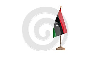 Libya flagpole with white space background image