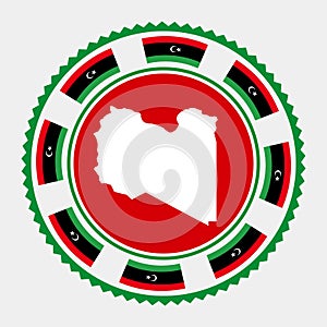 Libya flat stamp.