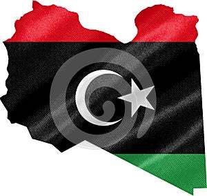 Libya Map with Flag