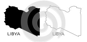 Libya map silhouette