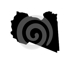 Libya map silhouette.