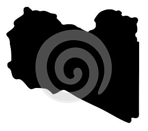 Libya map silhouette vector illustration