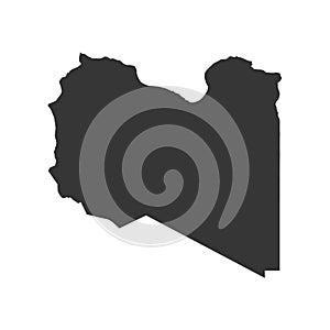 Libya map silhouette