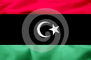 Libya realistic flag illustration. photo