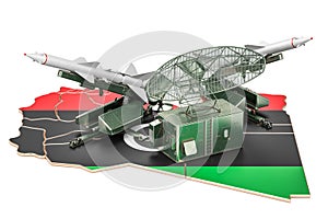 Libyan missile defence system concept, 3D rendering photo