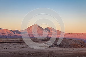 Licancabur Volcano view from Moon and Death Valley - Atacama Desert, Chile