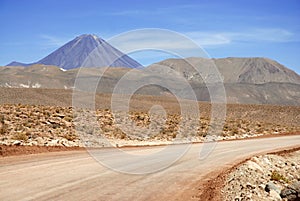 Licancabur volcano and volcanic landscape of the Atacama Desert