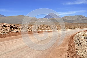 Licancabur volcano and volcanic landscape of the Atacama Desert
