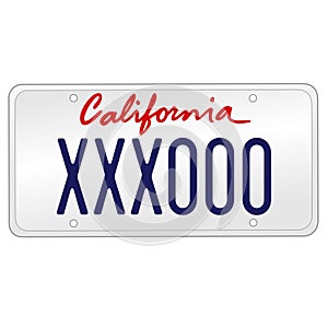 License Plate Design Car California Sample Gradient Gray Red Blue