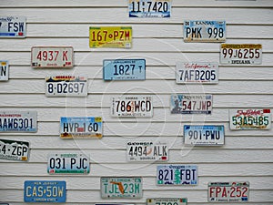 License plate on the wall