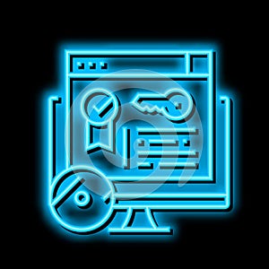 license software neon glow icon illustration