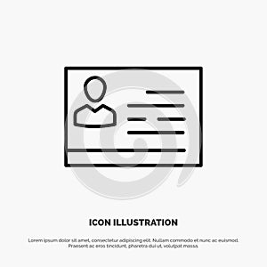 License To Work, License, Card, Identity Card, Id Line Icon Vector