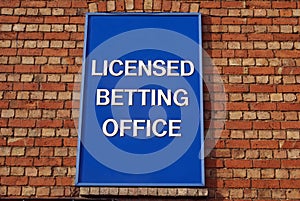 Licensed betting office sign