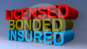 Licensed bonded insured on blue