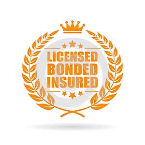 Licensed bonded insured business icon