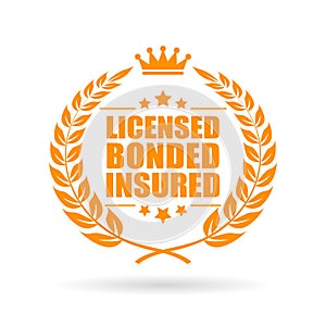 Licensed bonded insured business icon photo