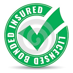 Licensed bonded insured vector icon