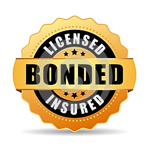 Licensed bonded insured vector icon